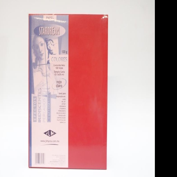 PAPEL STARDREAM CTA. 120G. 2C. ROJO CLARO PAQUETE C100H.
